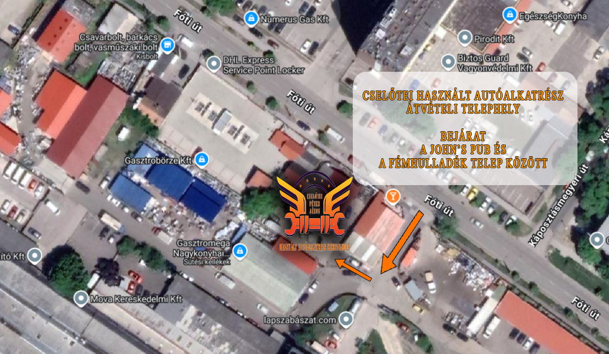 CSELŐTEI HASZNÁLT AUTÓALKATRÉSZ ÁTVÉTELI TELEPHELY TÉRKÉP